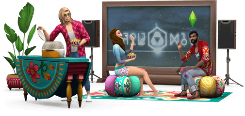 The Sims 4 Movie Hangout Stuff Review - Sims 4 Noche De Cine Png