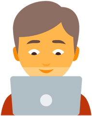 Person With Laptop Male Icon Of Flat Style - Available In Person Laptop Icon Png