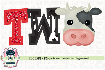 Watercolor Cow Birthday Two Black - Dairy Cow Png