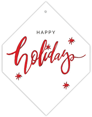 Happy Holidays Die - Cut Gift Tag Calligraphy Png