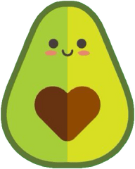 Download Transparent Avocado Kawaii - Kawaii Transparent Avocado Png