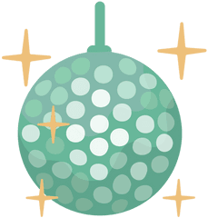 70s Disco Ball Flat - Vertical Png