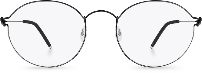 Alix Black Oval Glasses - Monochrome Png