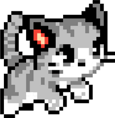 Gray Cat - Cute Kitten Pixel Art Png