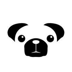 Logo Black And White - Black And White Pug Cartoon Png