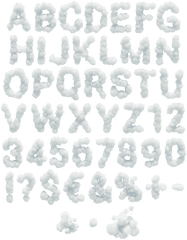 Buy White Cloud Font - Handmade Font Forecasts Good Weather Cloud Font Letters Png