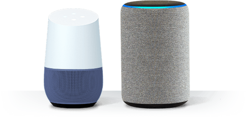 Amazon Alexa And Google Home - Google Home Amazon Echo Transparent Png