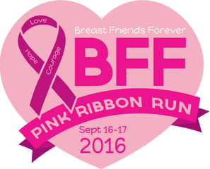 Bff Pink Ribbon Run - Heart Full Size Png Download Seekpng Heart