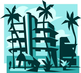 Palm Trees Vector - Example Of Traditional Wisdom Png Resort Clipart Black And White