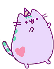 Kawaii Pusheen Cat Lila Party Heart - Kawaii Imagenes De Pusheen Cat Png