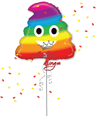 Rainbow Emoji Poo - Rainbow Poop Balloon Png