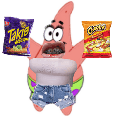 Patrick Star Turned Into A Hot Cheeto - Hot Cheeto Girl Emoji Png