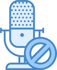 Download Block Microphone Icon - Microphone With A Line Mute Mic Clipart Png