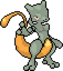 Dark Shiny Mewtwo - Mewtwo Minecraft Pixel Art Grid Png