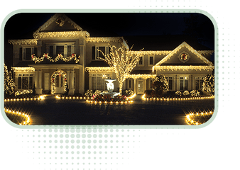 White Christmas Lights House Png Image - Outdoor Christmas Lights For Ground