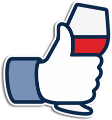 Vinyl Sticker Gloss Laminated - Wine Glass Thumbs Up Png