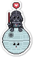Death Star - Stickerapp Pixel Art Clock Face Png