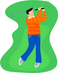 Man Playing Golf Clipart Free Download Transparent Png - Clip Art Golfer Png