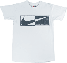 Swoosh By Nike Split Black And White T Shirt Medium Png Check Logo