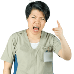 Nurse Yelling And Pointing Her Finger - Yelling Nurse Png