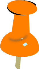 Orange Push Pin Clipart - Clip Art Png