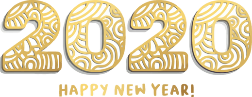 New Year 2020 Font Text Number For Happy Holiday - Free PNG