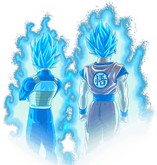 Render Goku Bleu Et Vegeta - Goku And Vegeta Blue Png