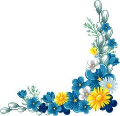 Transparent Floral Border Png - Blue Flowers Clipart Border