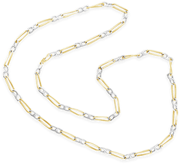 White U0026 Yellow Gold Italian Chain Necklace U2013 Craiger Drake - White And Yellow Gold Chain Necklace Png