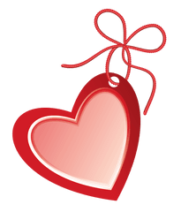 Label Clipart Red - Price Tag Heart Shape Png