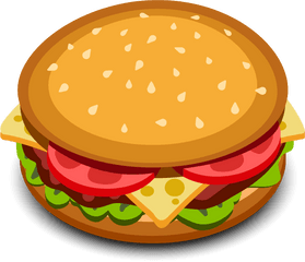 Burger Cartoon Png Clipart - Transparent Background Burger Icon Png