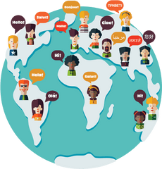 People From Above Png - Cartoon People With In Different Language Clipart