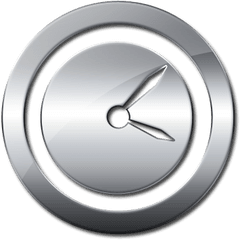 Clock Icon Png Transparent - Transparent Background Glossy Silver Circle