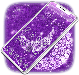 Amazoncom Purple Glitter Moon Theme Appstore For Android - Mobile Phone Png