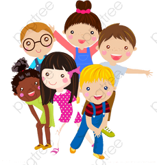 Download Transparent Child Thinking Clipart - Group Of Transparent Children Vector Png