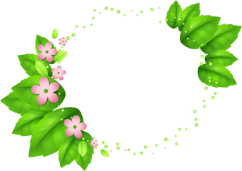 Free Green Flowers Png Download - Circle Green Leaf Border