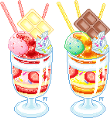 Parfait - Transparent Kawaii Pixel Food Png