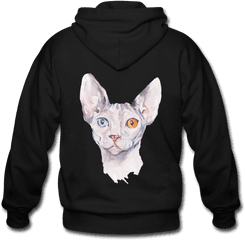 Cat Face Cats Lovers Zip Hoodie Defend Animals - Hoodie Png