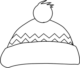 Bobble Cap Hat Winter - Winter Hat Clipart Black And White Png