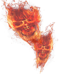 Download Double Skull Png Transparant - Flame Skull Png