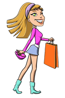 Smiling Vector Shopping Girl Boots - Free PNG