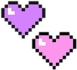 Hearts Pixel Pixelated Pastel Pink - Purple Pixel Heart Png