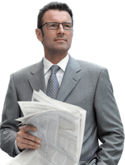 Businessman Png Transparent Image - Man With Newspaper Png