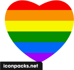 Free Rainbow Heart Icon Symbol - Rainbow Heart Png