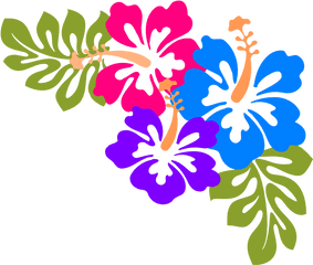 Png Hawaiian Luau Word Clipart Cl - Hawaiian Flowers Clip Art