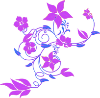 Purple Flowers Vector PNG Free Photo