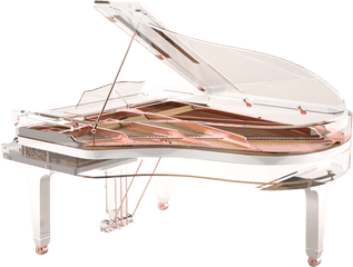 Transparent Acrylic Glass Pianos For - Rose Gold Piano Png