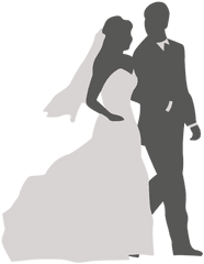 Silhouette Of Couple Walking - Wedding Couple Walking Silhouette Png