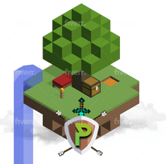 Create Minecraft Server Logo - Skyblock Island Transparent Png