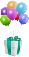 Gift With Balloon Birthday Balloons Transparent - Free PNG